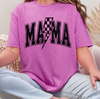 Mama Distressed Checkered Lightening Bolt T-shirt