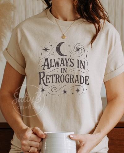 Always in Retrograde Tee – Witchy Celestial Vibes Softstyle Unisex T-shirt