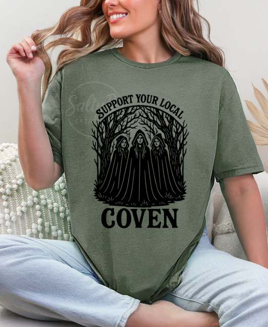 Support Your Local Coven Tee – Witchy Forest Edition