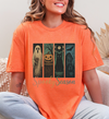 Spooky Season Halloween T-Shirt – Vintage Ghost, Pumpkin, Cat & Haunted House Tee