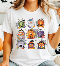 Cute Halloween Candy Bucket Characters Unisex Softstyle T-Shirt – Fun Spooky Season Graphic Tee