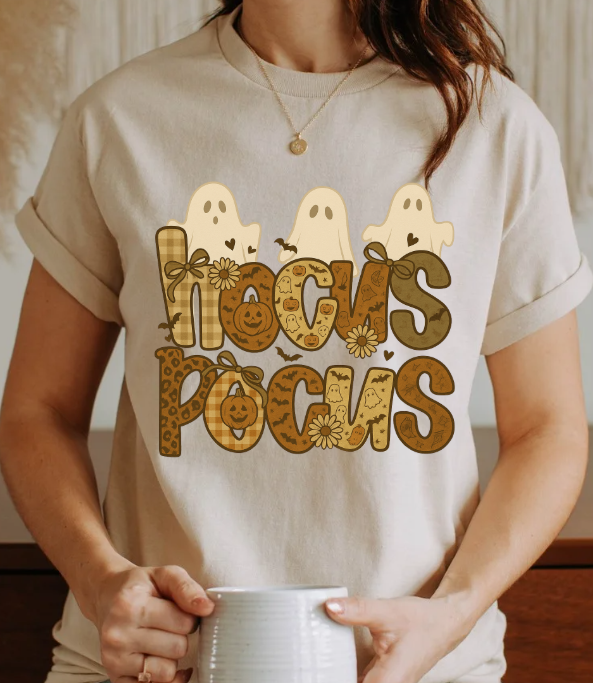 Rustic Hocus Pocus Ghosts Graphic Tee | Unisex Softstyle T-Shirt