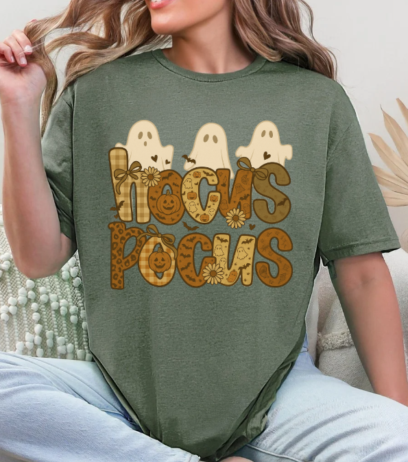 Rustic Hocus Pocus Ghosts Graphic Tee | Unisex Softstyle T-Shirt