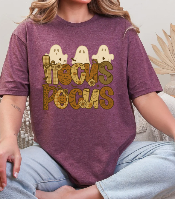 Rustic Hocus Pocus Ghosts Graphic Tee | Unisex Softstyle T-Shirt