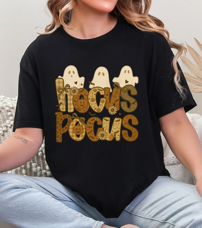 Rustic Hocus Pocus Ghosts Graphic Tee | Unisex Softstyle T-Shirt