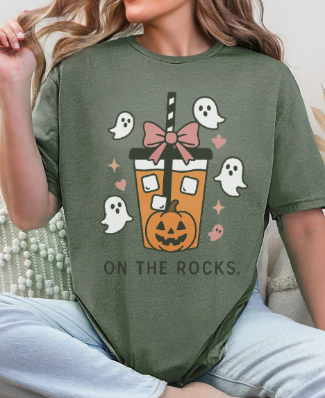Halloween Pumpkin Spice Ghost T-Shirt | Cute Jack-O’-Lantern Iced Coffee Tee
