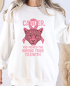 Wrong Tribe Pink Ribbon Leopard Sweatshirt | Breast Cancer Awareness Sweatshirt