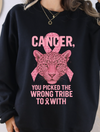 Wrong Tribe Pink Ribbon Leopard Sweatshirt | Breast Cancer Awareness Sweatshirt