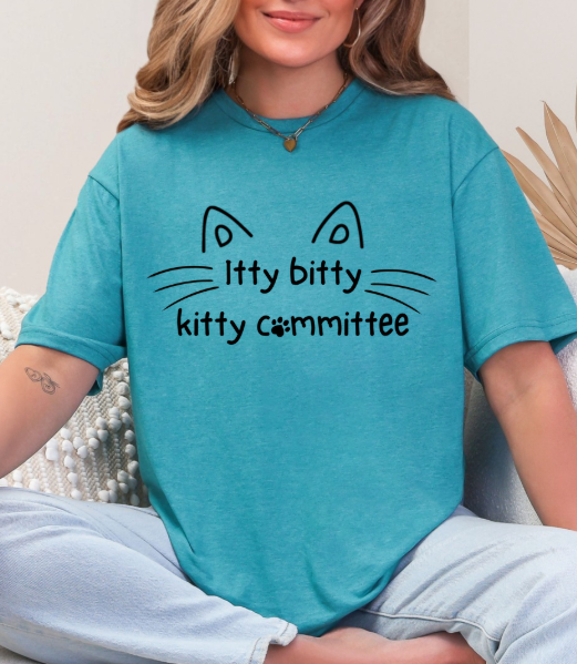 Itty Bitty Kitty Committee Graphic Tee – Cute Cat Lover Unisex T-Shirt
