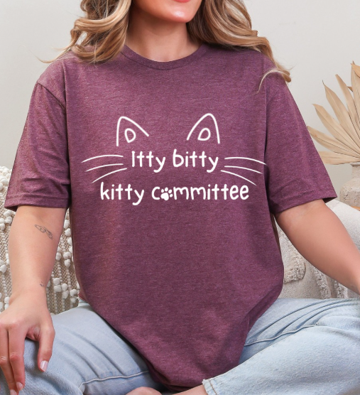 Itty Bitty Kitty Committee Graphic Tee – Cute Cat Lover Unisex T-Shirt