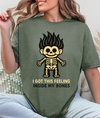 Skeleton Troll Graphic Tee | “I Got This Feeling Inside My Bones” Funny Halloween T-Shirt | Spooky Season Shirt