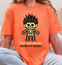 Skeleton Troll Graphic Tee | “I Got This Feeling Inside My Bones” Funny Halloween T-Shirt | Spooky Season Shirt