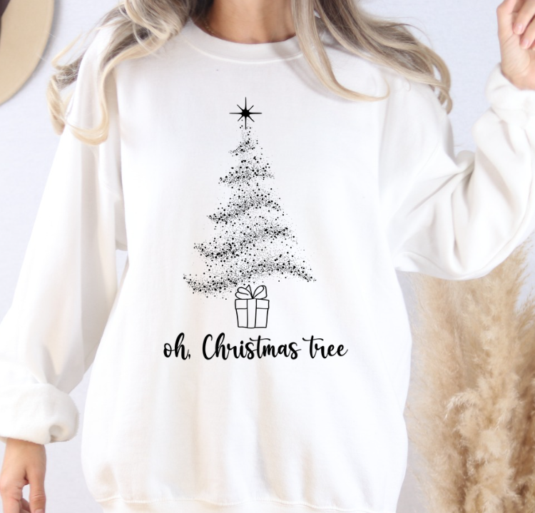 Oh, Christmas Tree Crewneck Sweatshirt – Cozy Holiday Vibes!
