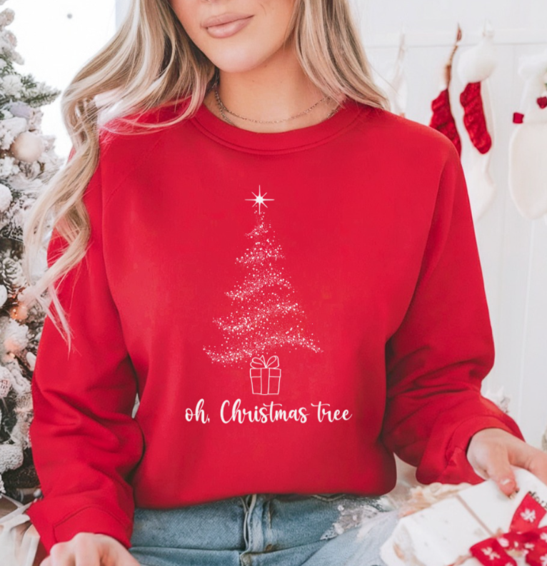 Oh, Christmas Tree Crewneck Sweatshirt – Cozy Holiday Vibes!
