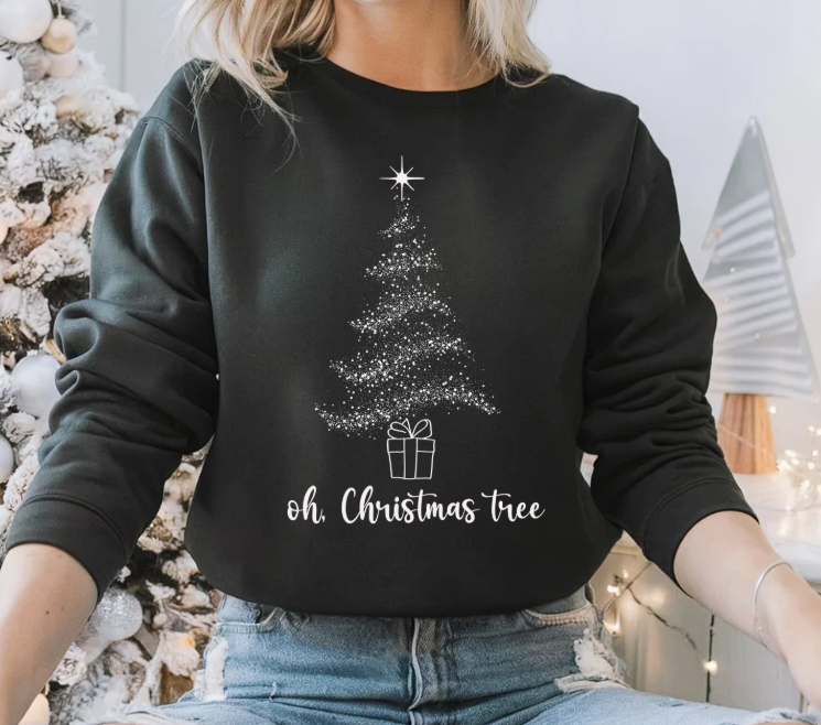Oh, Christmas Tree Crewneck Sweatshirt – Cozy Holiday Vibes!
