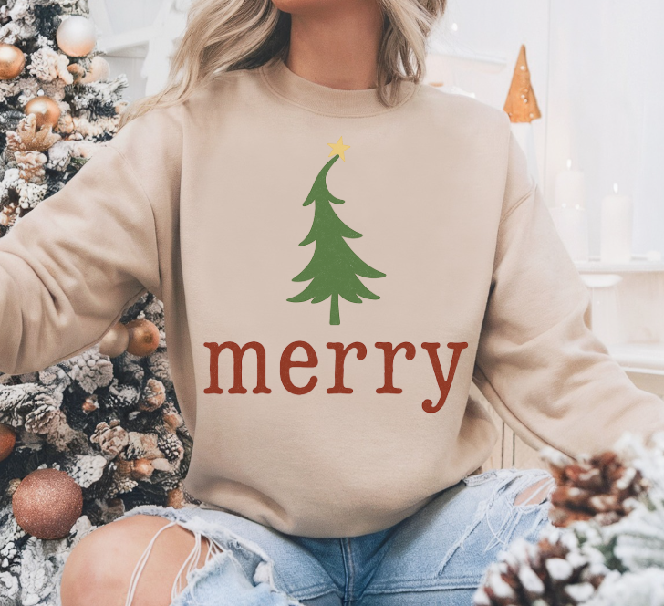 🎄 Merry Christmas Tree Sweatshirt Crewneck Hoodie