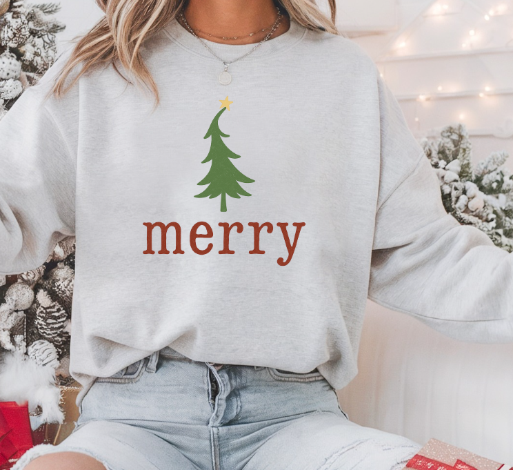 🎄 Merry Christmas Tree Sweatshirt Crewneck Hoodie