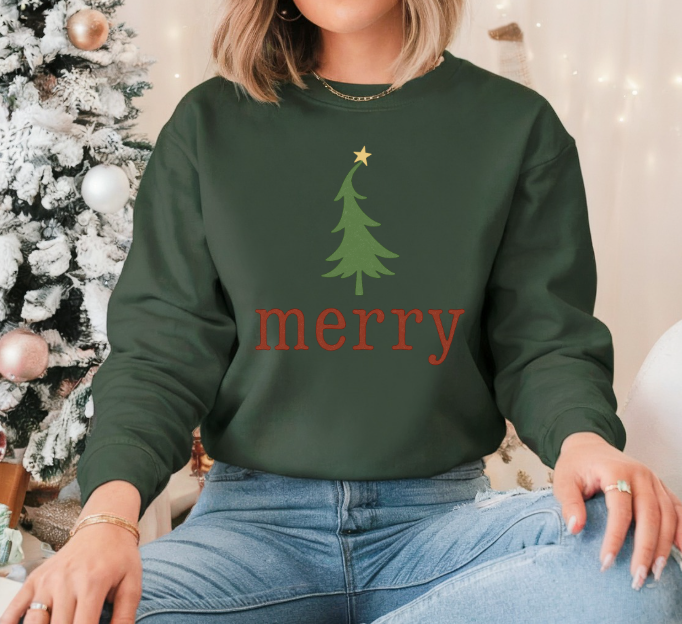 🎄 Merry Christmas Tree Sweatshirt Crewneck Hoodie