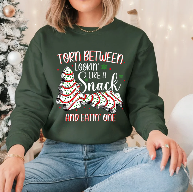 Torn Between Lookin’ Like a Snack and Eatin’ One Christmas Sweatshirt | Funny Holiday Sweatshirt