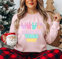 Reindeer Vibes Only – Pastel Christmas Sweatshirt