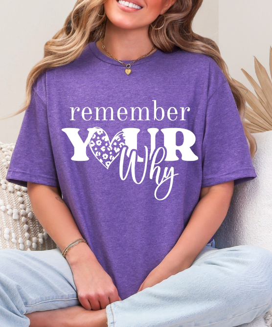 Remember Your Why T-Shirt – Inspirational Motivational Unisex Graphic Tee