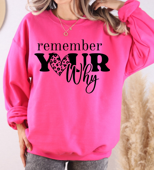Remember Your Why Hoodie – Unisex Inspirational Motivational Graphic Sweatshirt