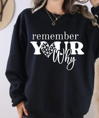 Remember Your Why Hoodie – Unisex Inspirational Motivational Graphic Sweatshirt