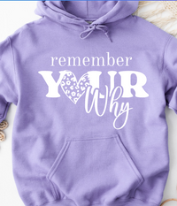 Remember Your Why Hoodie – Unisex Inspirational Motivational Graphic Sweatshirt