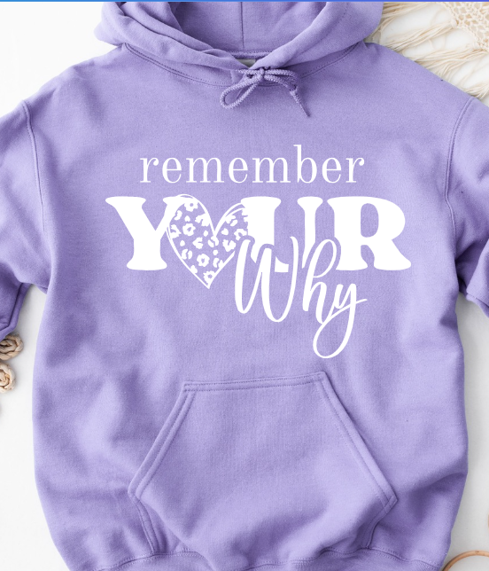 Remember Your Why Hoodie – Unisex Inspirational Motivational Graphic Sweatshirt