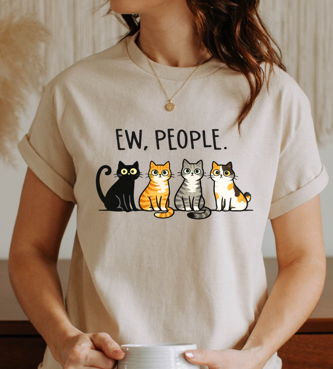 EW, PEOPLE. Cat Lover Graphic Tee