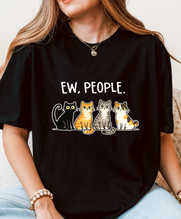 EW, PEOPLE. Cat Lover Graphic Tee