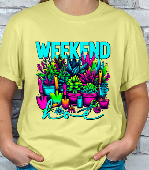 Weekend Hoe Gardening Graphic T-shirt