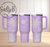 Tropical Island Flamingos Laser Engraved Tumbler