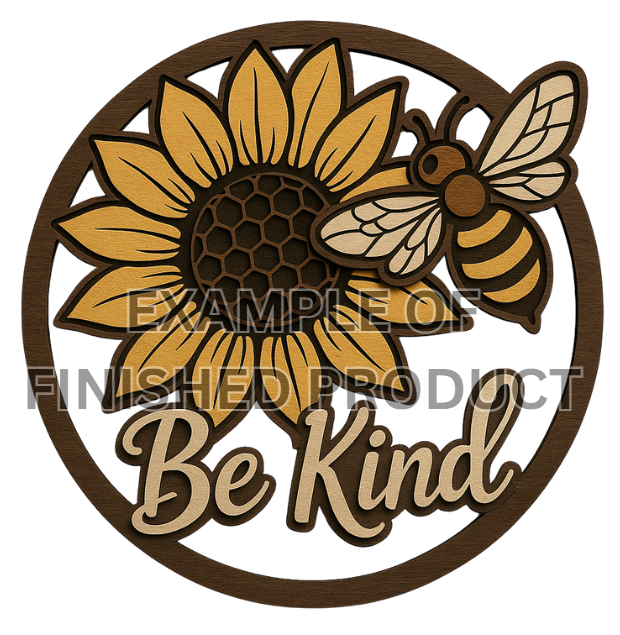“Be Kind” Sunflower & Bee Layered Wood DIY Kit