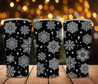 Snowflake Engraved Stainless Steel Travel Mug – Winter Design