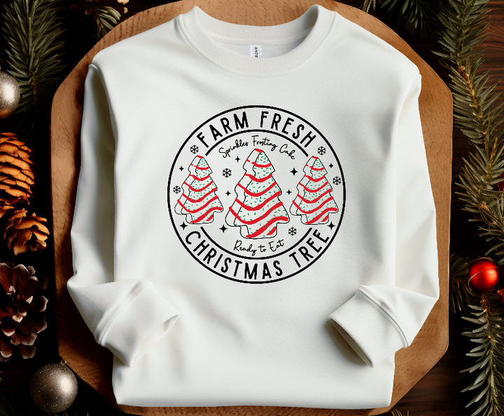 Farm Fresh Christmas Tree Cakes Sweatshirt