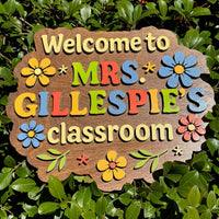 Classroom Door Hanger 3D Wood Sign