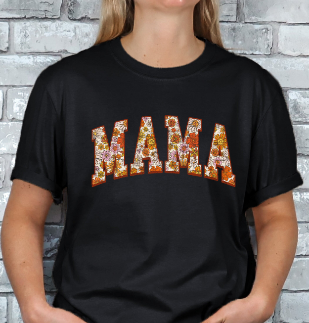 Retro Mama Floral Print T-shirt