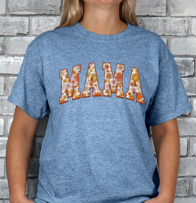 Retro Mama Floral Print T-shirt