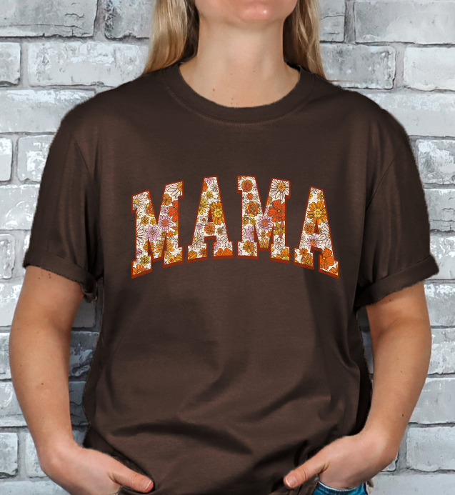 Retro Mama Floral Print T-shirt