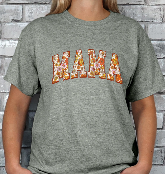 Retro Mama Floral Print T-shirt