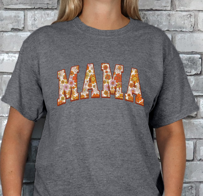 Retro Mama Floral Print T-shirt