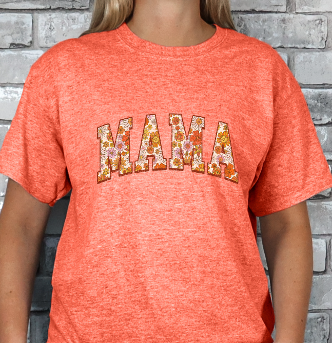 Retro Mama Floral Print T-shirt