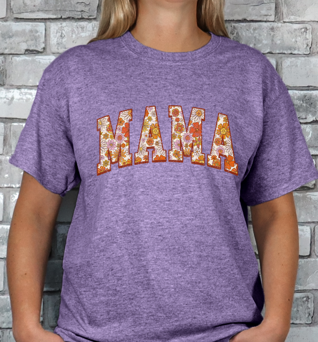 Retro Mama Floral Print T-shirt