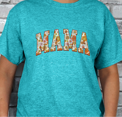 Retro Mama Floral Print T-shirt