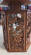 “Bee Haven” Laser-Cut Wooden Lantern