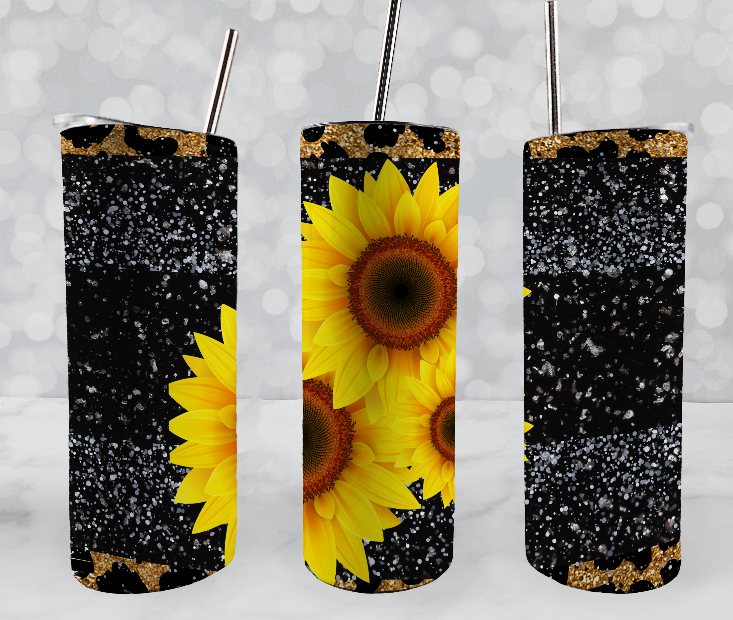 Glitter Sunflower Tumbler