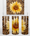 Insulated Sunflower Sublimation Tumbler - 15oz, 20oz, 30oz with Lid & Straw