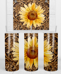 Insulated Sunflower Sublimation Tumbler - 15oz, 20oz, 30oz with Lid & Straw