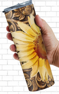 Insulated Sunflower Sublimation Tumbler - 15oz, 20oz, 30oz with Lid & Straw